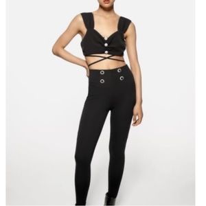 Zara jewel button cropped top.